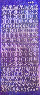 Alphabet Uppercase Purple  Holographic Peel Off Stickers JeJe 1.7546