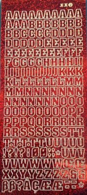 Alphabet Uppercase Red  Holographic Peel Off Stickers JeJe 1.7542