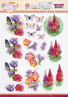 Anemone Die Cut Decoupage Sheet Jeanine's Art Push Out SB10640