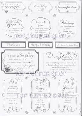 Anita's Silver Foiled Die Cut Female Sentiments 157120