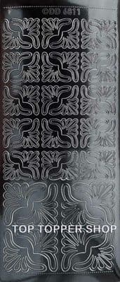 Art Deco Corners Black Peel Off Stickers Doodey DD6811