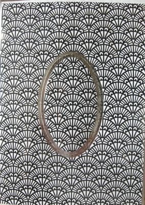 ART DECO CREASED A5 APERTURE CARD BLACK KANBAN 50065