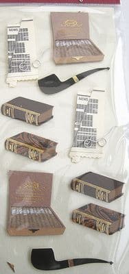 ARTOZ 3D HANDMADE STICKERS  BOOKS PIPES & CIGARS 18565021