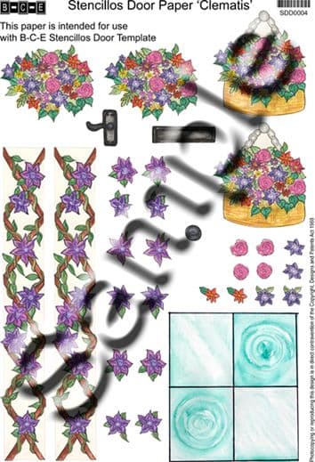 B-C-E COTTAGE DOOR PAPER CLEMATIS