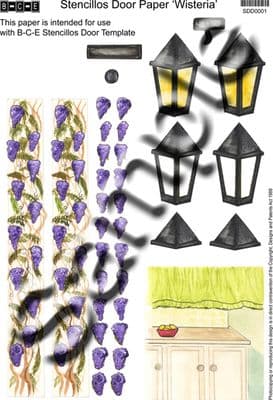 B-C-E COTTAGE DOOR PAPER WISTERIA