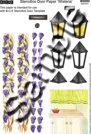 B-C-E COTTAGE DOOR PAPER WISTERIA