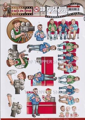 Back in Time Movies Die Cut Decoupage Sheet Yvonne Creations Push Out SB10653