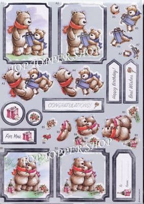 Bear Delights Anita's Foiled Die Cut Decoupage Sheet 169921
