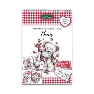 Bears Greyscale Collection Paper Craft Pad Toppers Sentiments & Verses