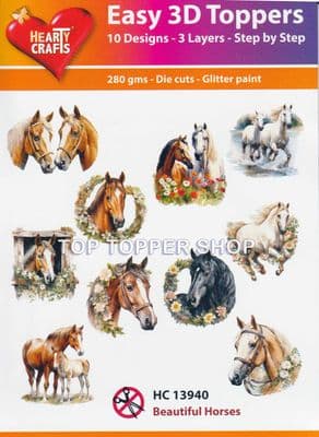 Beautiful Horses 10 Easy 3d Die Cut Decoupage Toppers Hearty Crafts HC13940
