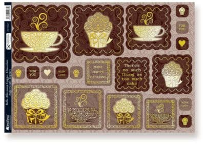 BELLA AFTERNOON CUPPA CHOCOLATE DIE CUT TOPPERS KANBAN 9967