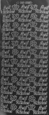 Best Wishes Black Peel Off Stickers Doodey 2358