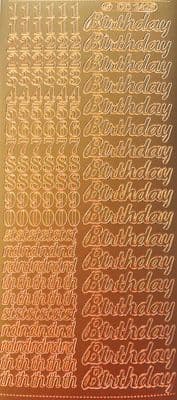 Birthday Numbers Bronze Peel Off Stickers Doodey 2428