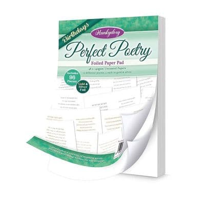 Birthdays Perfect Poetry Hunkydory Foiled Paper Pad 48 Pages