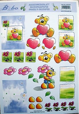 BOBO BEAR DECOUPAGE SHEET 06 - ROMANCE