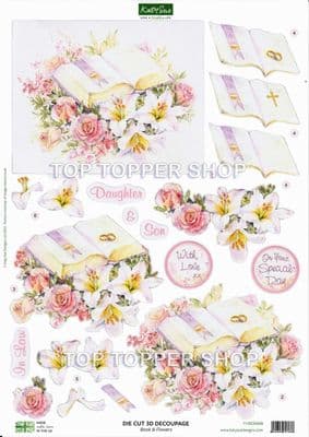 Book & Flowers A4 Die Cut Decoupage Sheet - Katy Sue Designs