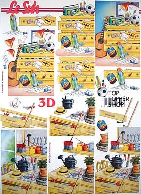 BOYS DRAWERS & GARDEN SHED LE SUH DECOUPAGE 856