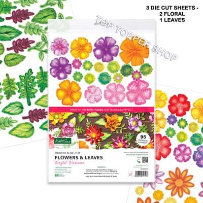 Bright Blossoms Flowers & Leaves 3 A4 Die Cut Elements Sheets - Katy Sue Designs DCE001FL