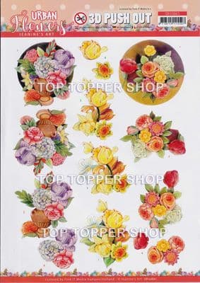 Bright Flowers Die Cut Decoupage Sheet Jeanine's Art Push Out SB10661