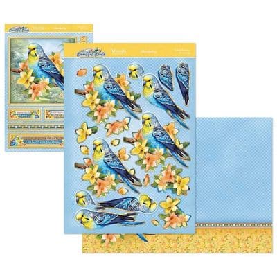 Budgie Blossoms - Beautiful Birds Hunkydory Die Cut Decoupage Kit