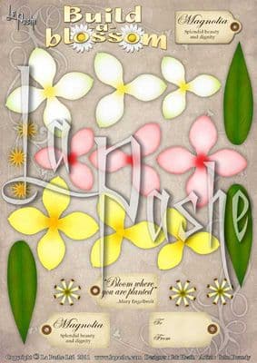 BUILD A BLOSSOM 3D FLORAL DECOUPAGE - MAGNOLIA - LA PASHE