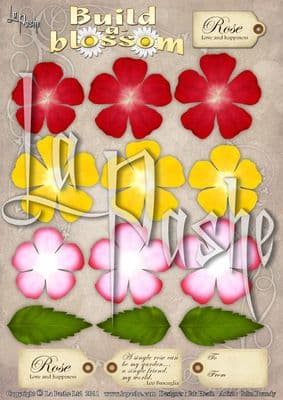 BUILD A BLOSSOM 3D FLORAL DECOUPAGE - ROSE - LA PASHE