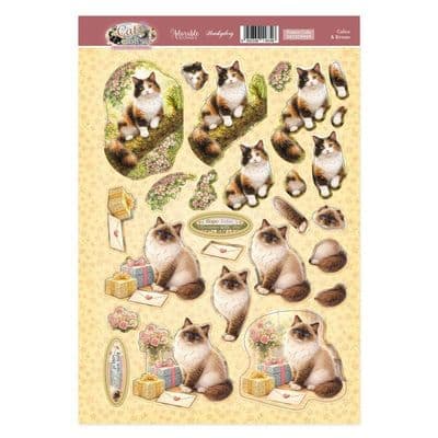 Calico & Birman Cats Hunkydory Decoupage Topper Sheet