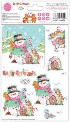 Candy Christmas 10 Sheets 3D Die Cut Christmas Decoupage Set Craft Consortium