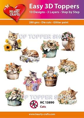 Cats 10 Easy 3d Die Cut Decoupage Toppers Hearty Crafts HC13890