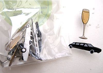 CELEBRATE BRADS LIMOUSINES & CHAMPAGNE GLASSES