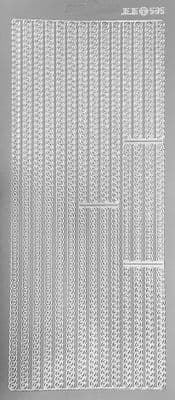 Chain Borders 3 Lengths Silver Peel Off Stickers  JeJe 535