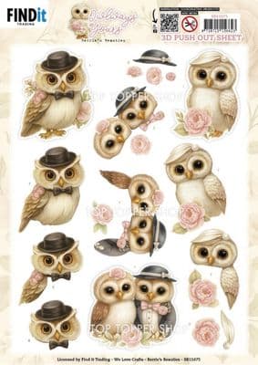 Charm - Owlways Yours Die Cut Decoupage Sheet Berries Beauties Push Out SB11075