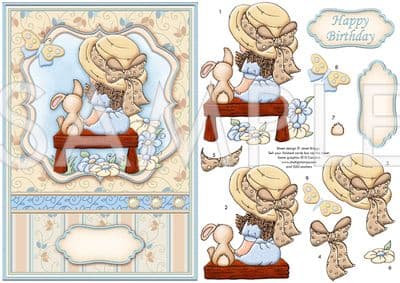 Cherished Moments Card Front & Decoupage  Printed Sheet 545dd