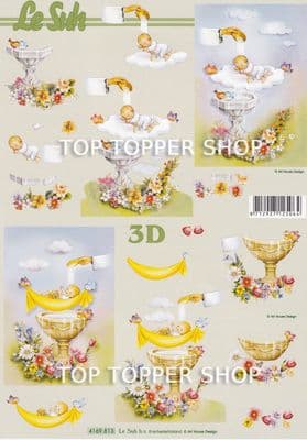 Christening Baptism Le Suh Decoupage Sheet  Requires Cutting 4169813