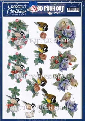 Christmas Birds Die Cut Decoupage Sheet Jeanine's Art Push Out SB10608