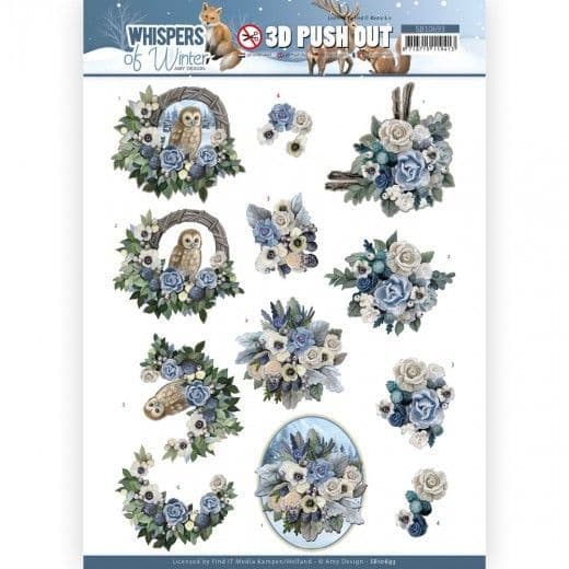 Christmas Flower Arrangement  Die Cut Decoupage Sheet Amy Design Push Out SB10693