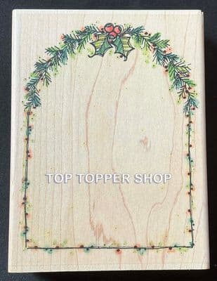 Christmas Holiday Frame - Whipper Snapper Designs Traditional Wood Mounted Stamp