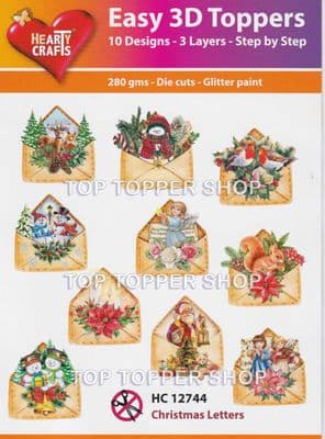 Christmas Letters 10 Easy 3d Die Cut Decoupage Toppers Hearty Crafts HC12744