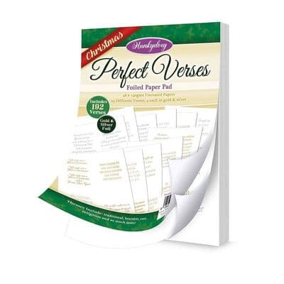 Christmas Perfect Verses Hunkydory Foiled Paper Pad 48 Pages