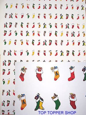 CHRISTMAS STOCKINGS A4 BACKING PAPER