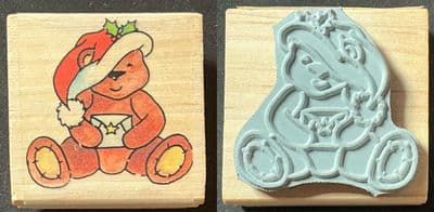 Christmas Ted - Personal Impressions Traditional Wood Mounted Stamp