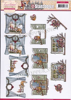 Christmas Traditional Christmas  A4 Die Cut Decoupage Sheet Yvonne Creations Push Out SB10109