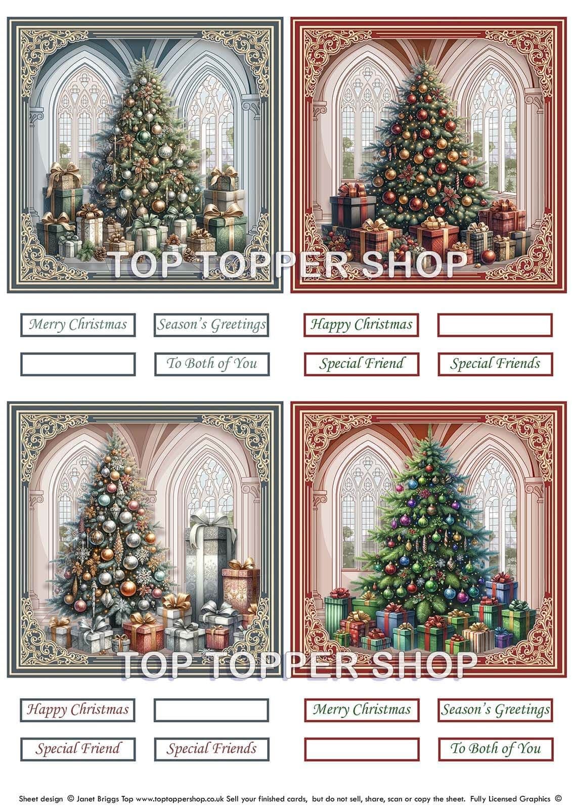 Christmas Trees - Christmas Toppers for Card Making 290gsm TTSTOPX21