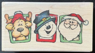 Christmas Trio - Whipper Snapper Designs Traditional Wood Mounted Stamp