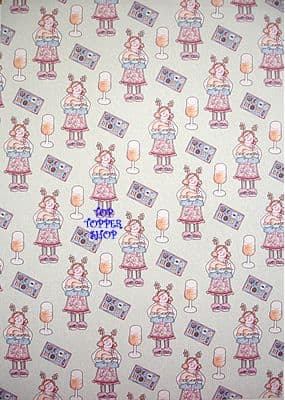 CHRISTMAS - TURKEY LADY PAPER NATION A4 BACKING PAPER