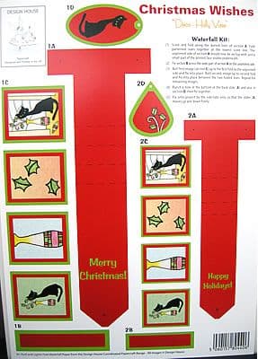 CHRISTMAS WISHES - DECO HOLLY VASE - DESIGN HOUSE WATERFALL CARD KIT