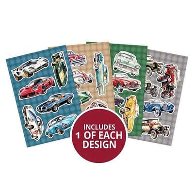 Classic Cars - 4 A5 Sheets Hunkydory Delightful Die-Cuts