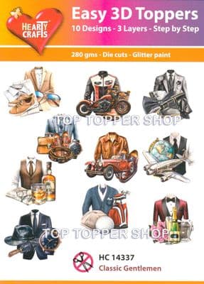 Classic Gentlemen 10 Easy 3d Die Cut Decoupage Toppers Hearty Crafts HC14337