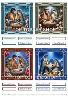 Close Up Nativity Scenes - Christmas Toppers for Card Making 290gsm TTSTOPX30