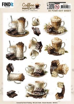 Coffee Moments  Die Cut Decoupage Sheet Yvonne Creations Push Out SB11011
